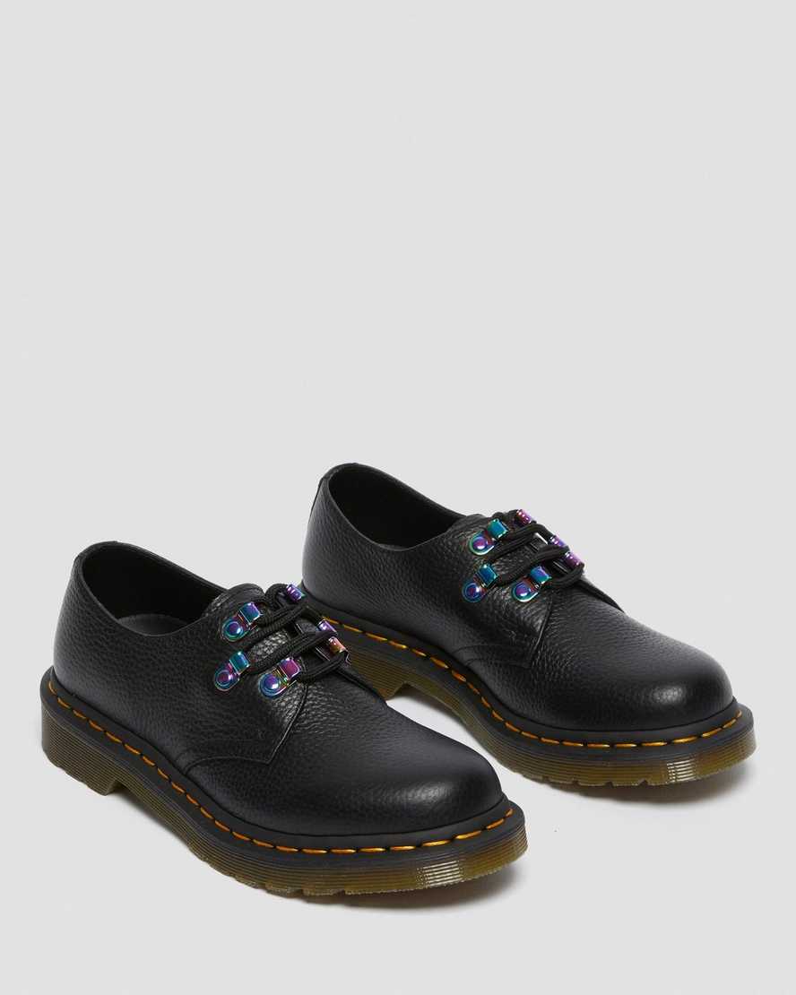 zapatos con cordones dr martens 1461 iridescent hardware para mujer color negro