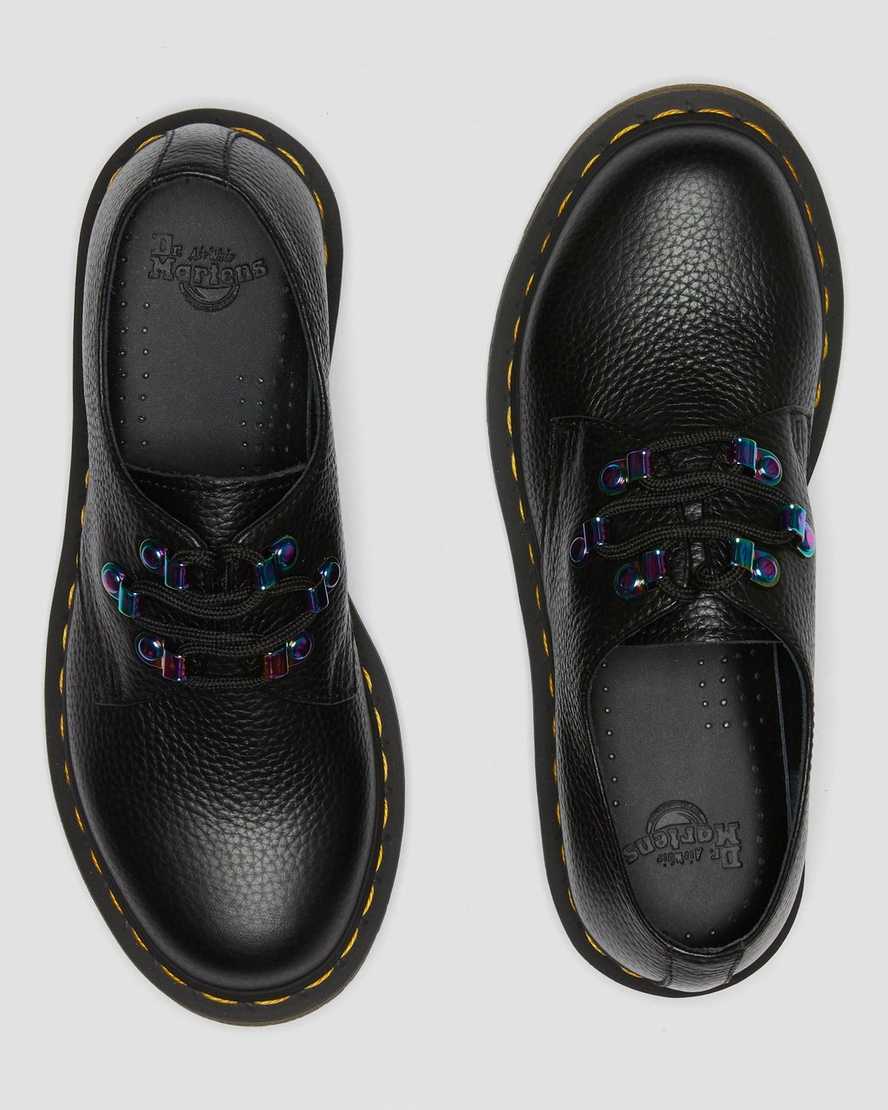 zapatos con cordones dr martens 1461 iridescent hardware para mujer color negro