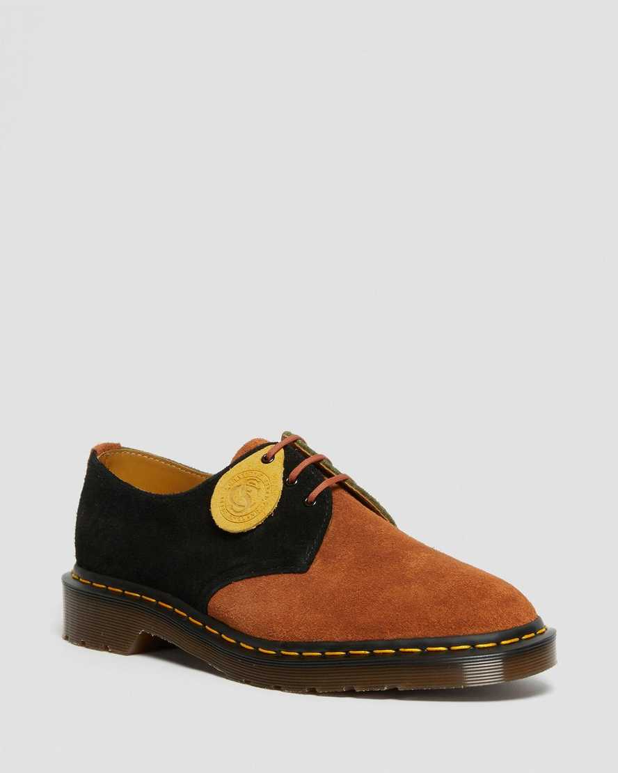 zapatos oxford dr martens 1461 para mujer color marrón y negro fabricados en inglaterra