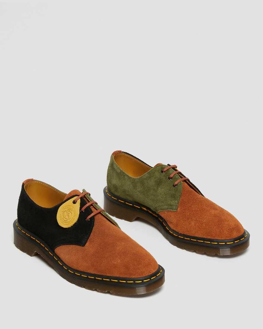 zapatos oxford dr martens 1461 para mujer color marrón y negro fabricados en inglaterra