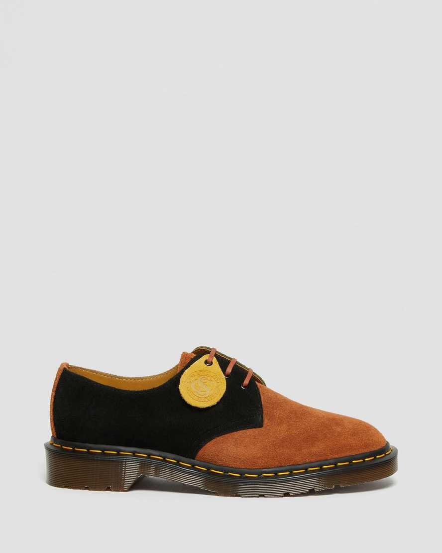 zapatos oxford dr martens 1461 para mujer color marrón y negro fabricados en inglaterra