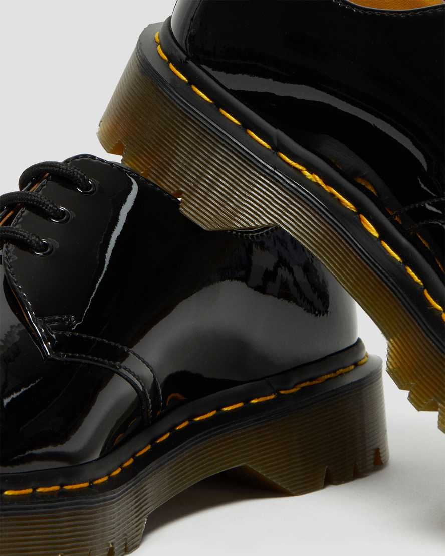 zapatos oxford dr martens 1461 bex patent para mujer color negro