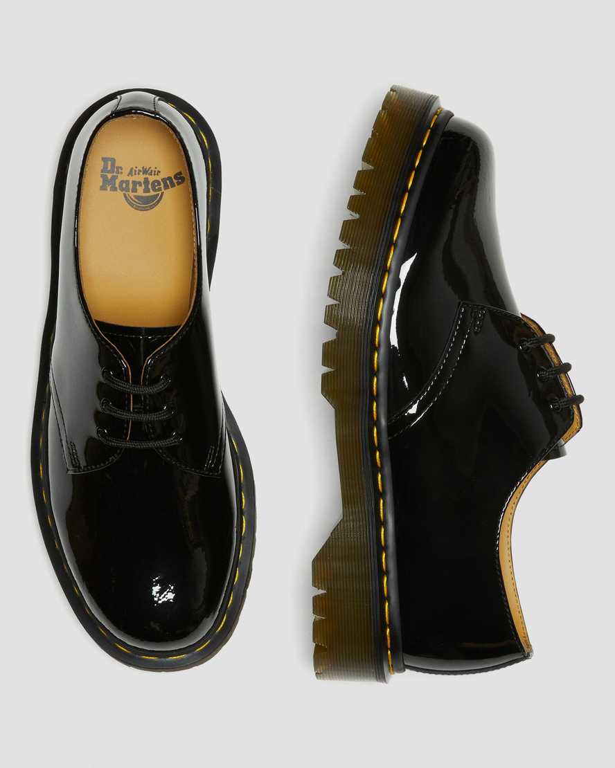 zapatos oxford dr martens 1461 bex patent para mujer color negro