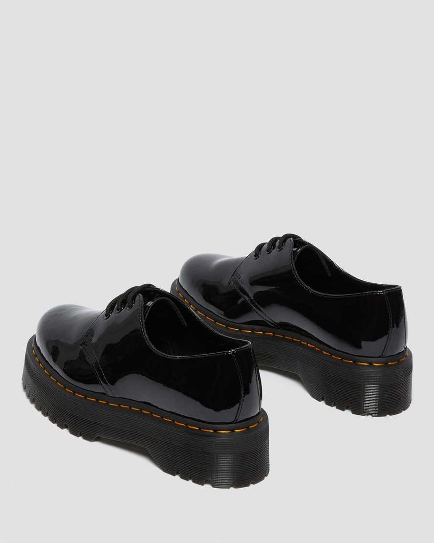 zapatos oxford negros con plataforma de charol dr martens 1461 para mujer