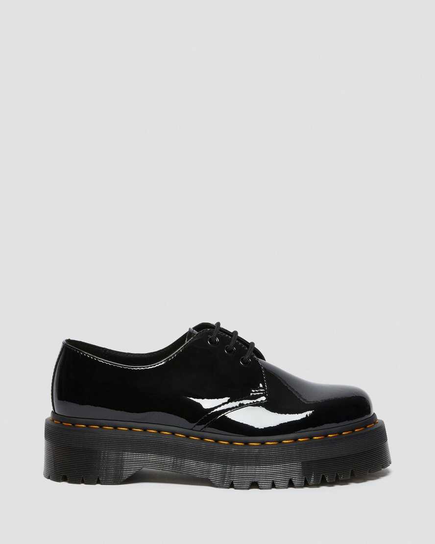 zapatos oxford negros con plataforma de charol dr martens 1461 para mujer