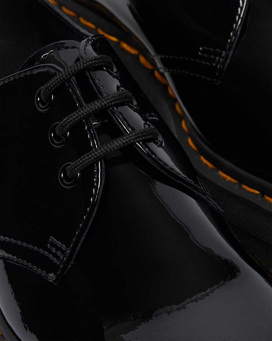 zapatos oxford negros con plataforma de charol dr martens 1461 para mujer
