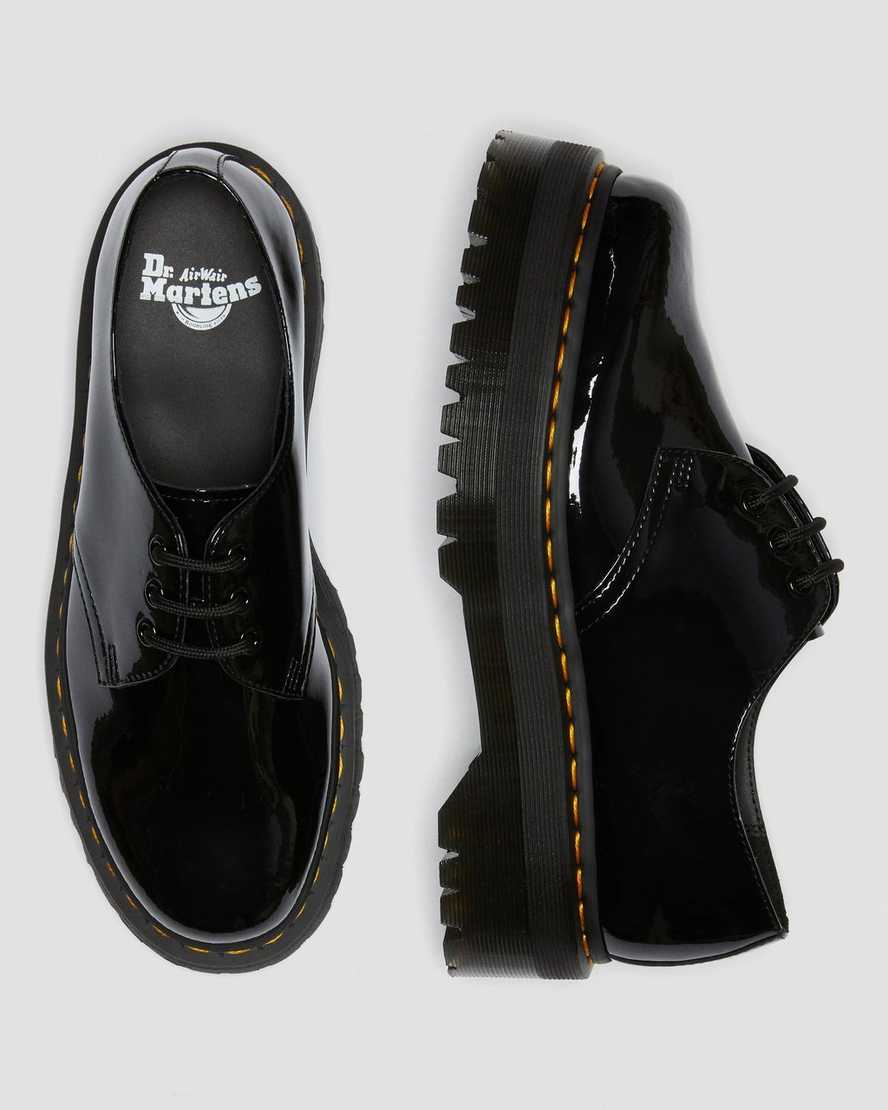 zapatos oxford negros con plataforma de charol dr martens 1461 para mujer