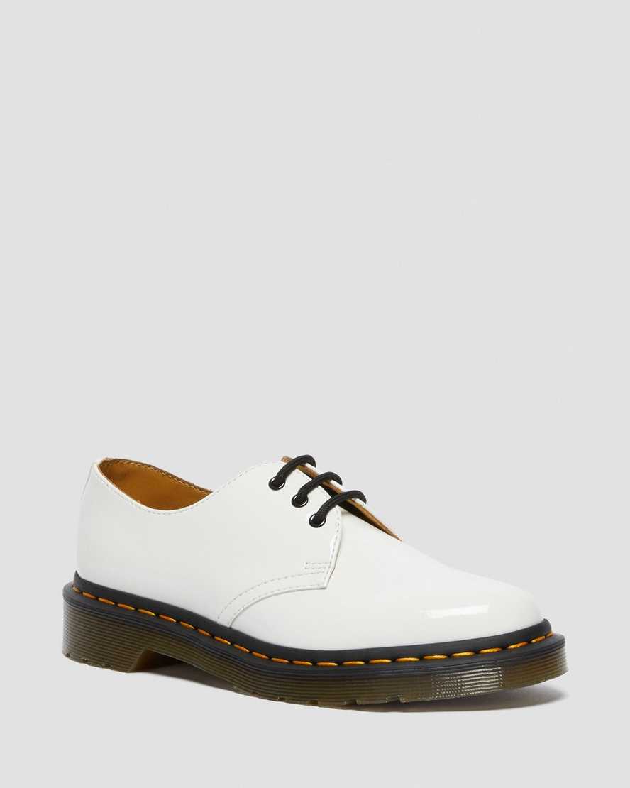 zapatos oxford blancos dr martens 1461 de charol para mujer