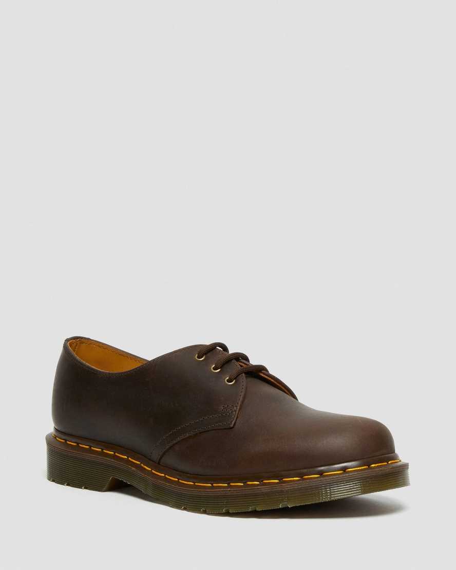 zapatos oxford dr martens 1461 crazy horse para mujer en color marrón