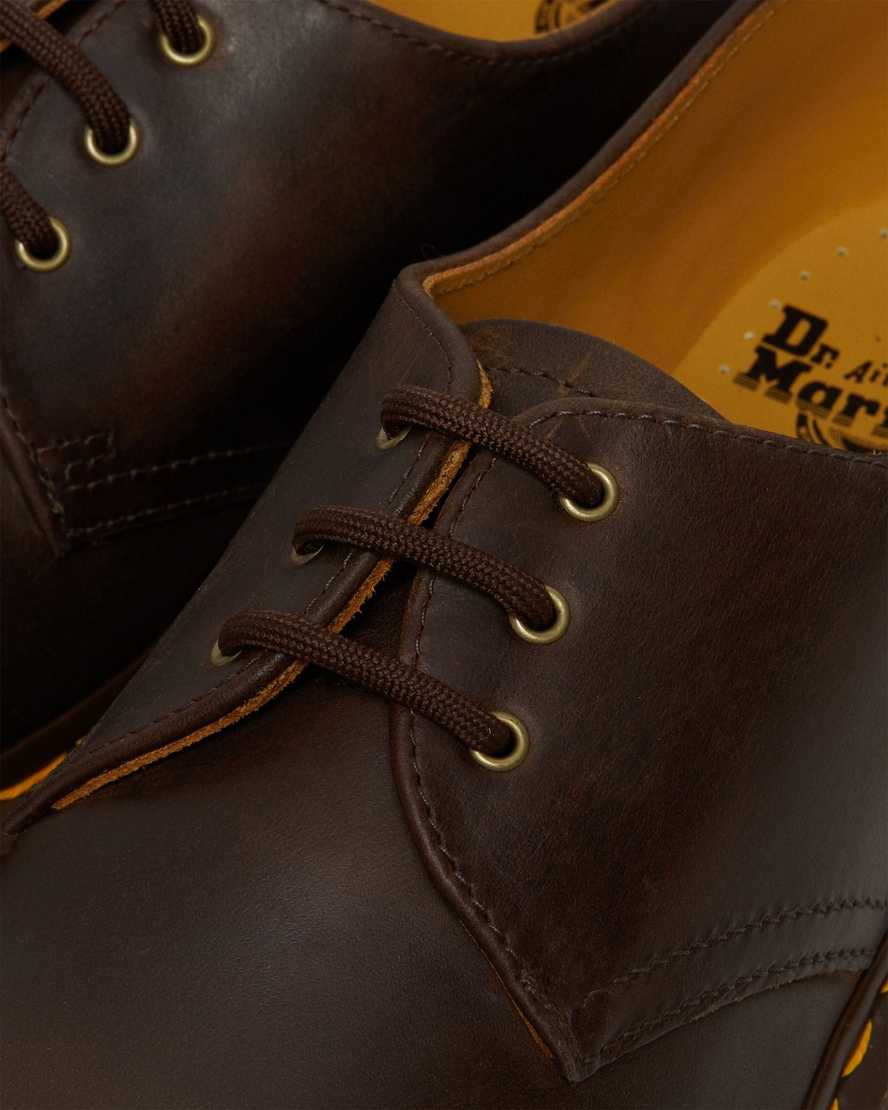 zapatos oxford dr martens 1461 crazy horse para mujer en color marrón