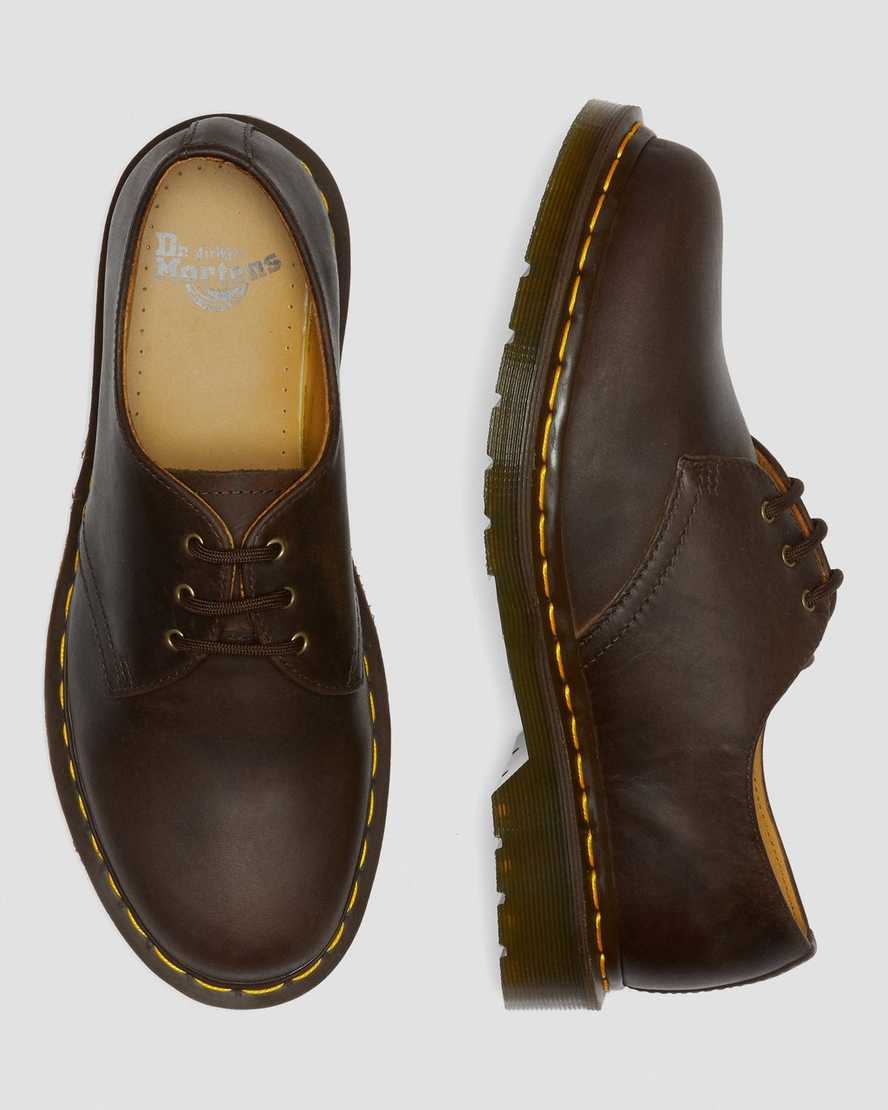 zapatos oxford dr martens 1461 crazy horse para mujer en color marrón