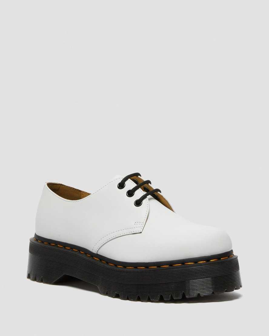 zapatos de plataforma blancos dr martens 1461 smooth para mujer