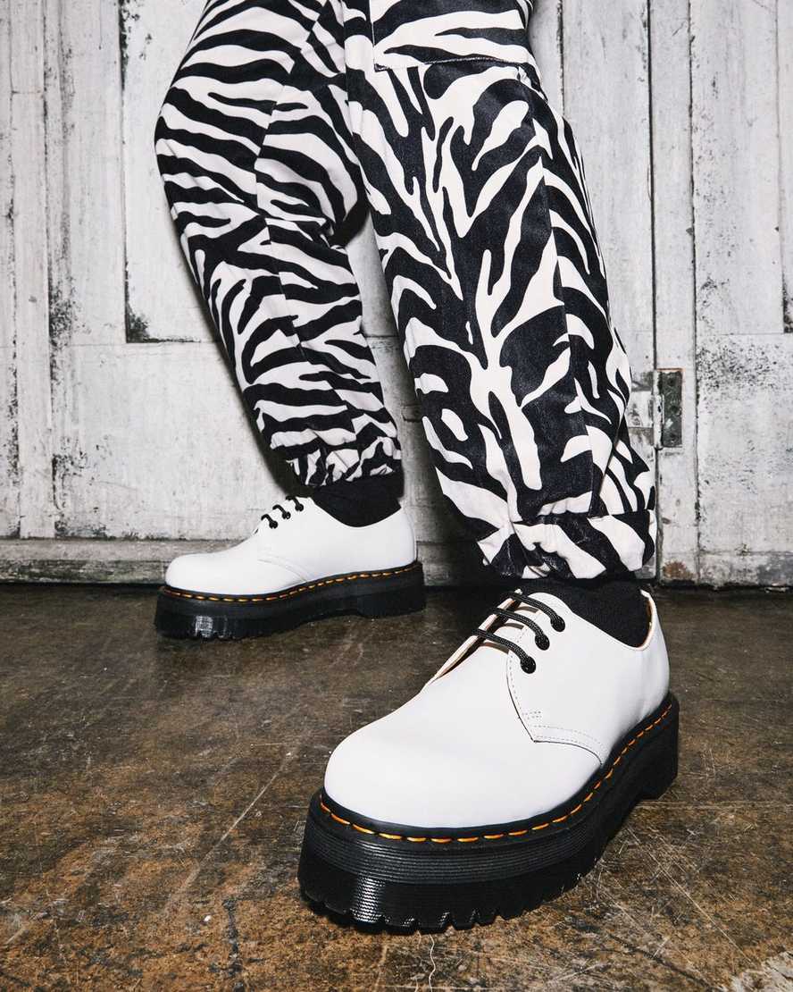 zapatos de plataforma blancos dr martens 1461 smooth para mujer