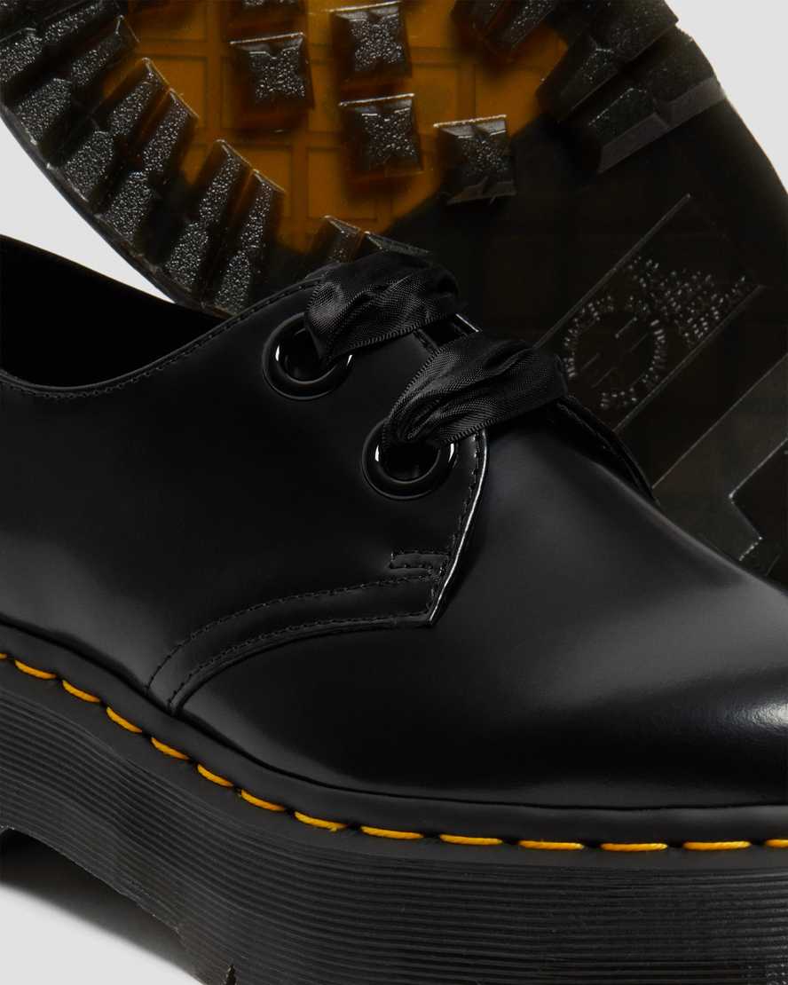 zapatos de plataforma negros dr martens holly para mujer
