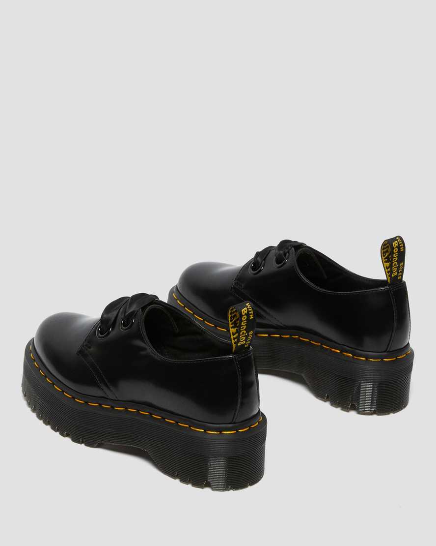 zapatos de plataforma negros dr martens holly para mujer