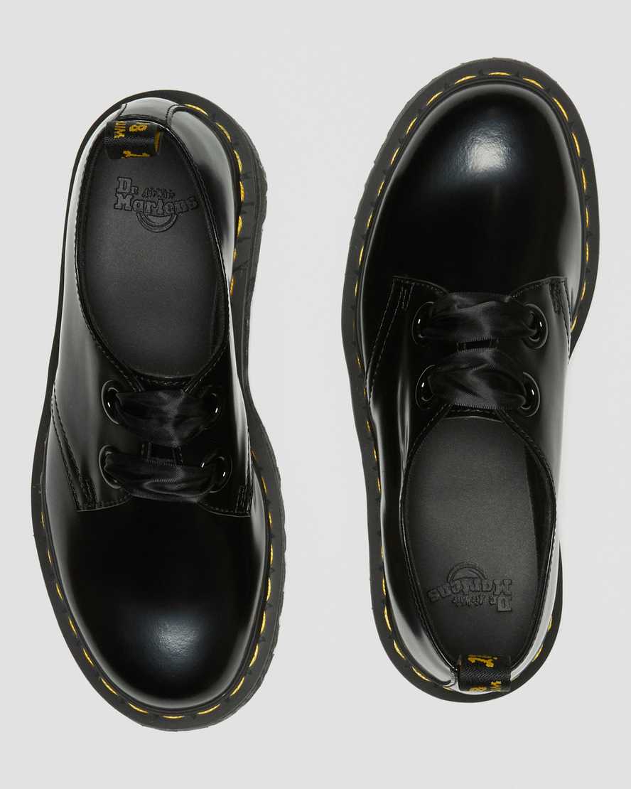 zapatos de plataforma negros dr martens holly para mujer