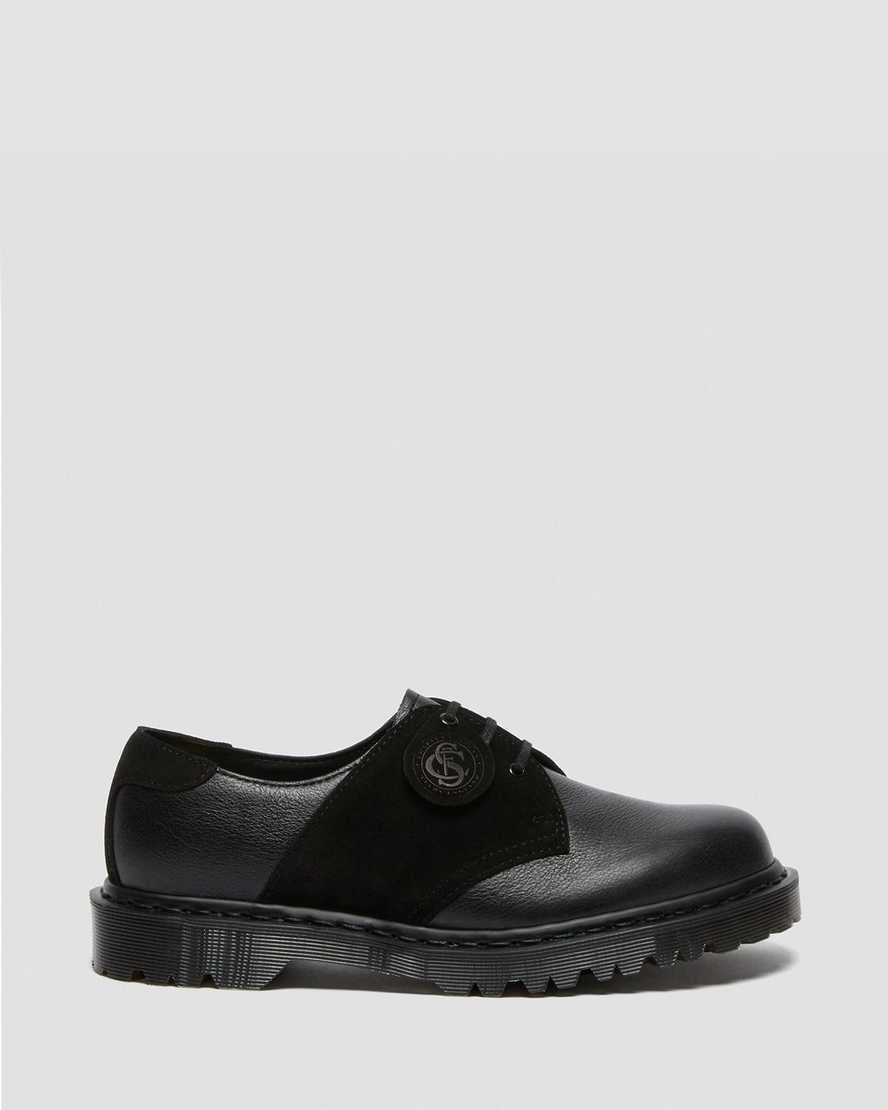 zapatos negros dr martens 1461 saddle para mujer