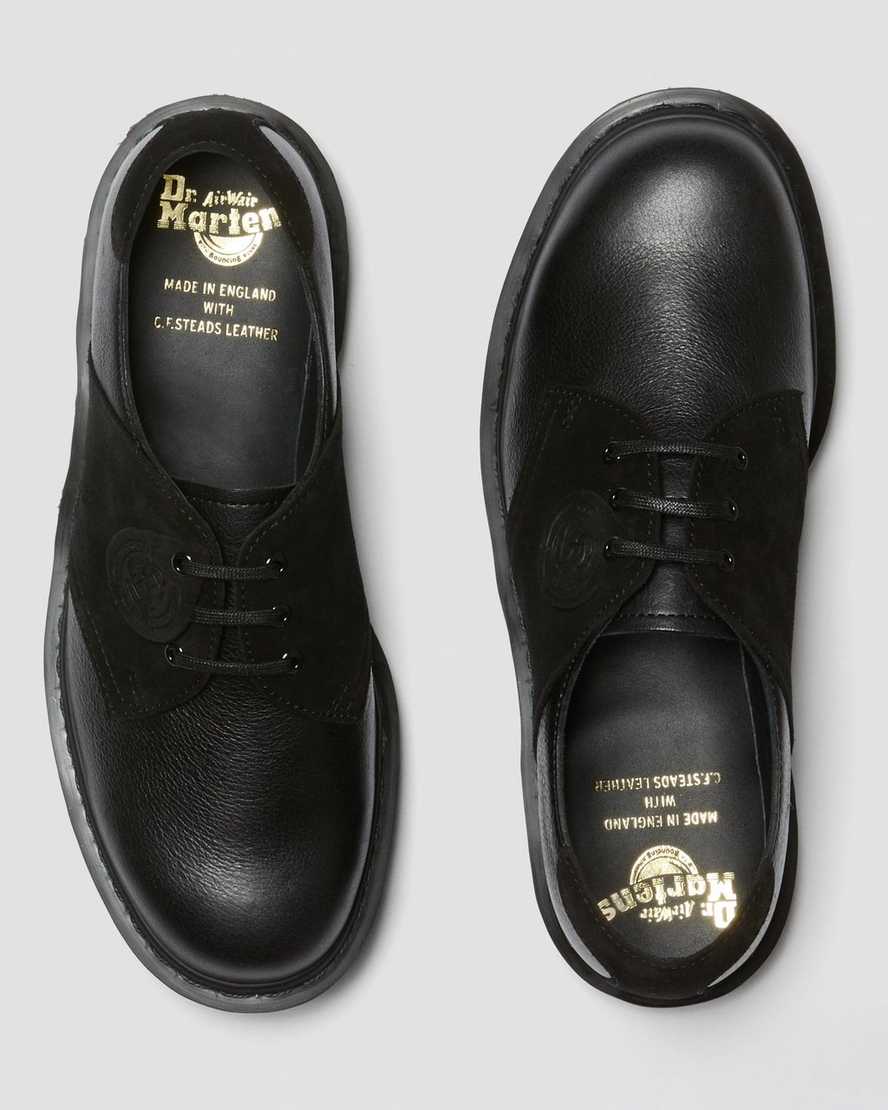 zapatos negros dr martens 1461 saddle para mujer