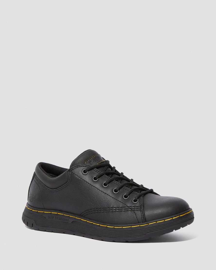 zapatos de trabajo antideslizantes dr. martens maltby negros para mujer