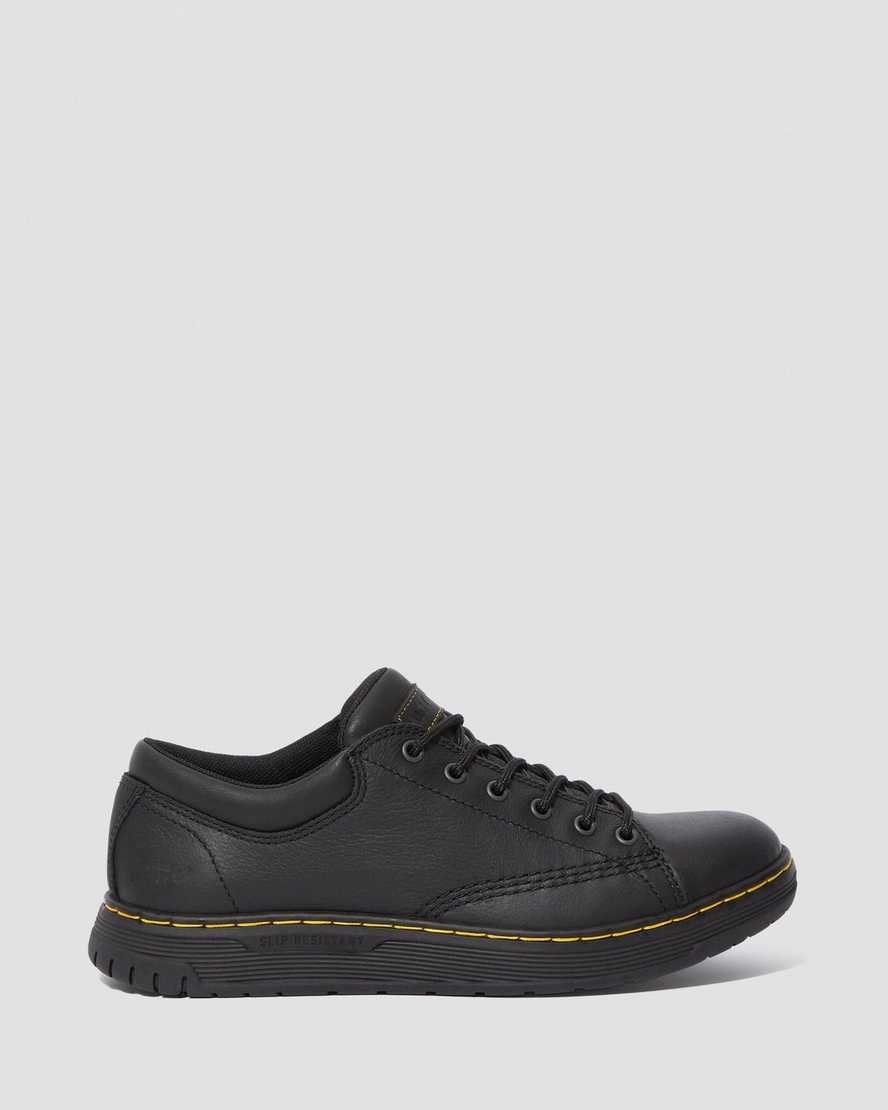 zapatos de trabajo antideslizantes dr. martens maltby negros para mujer